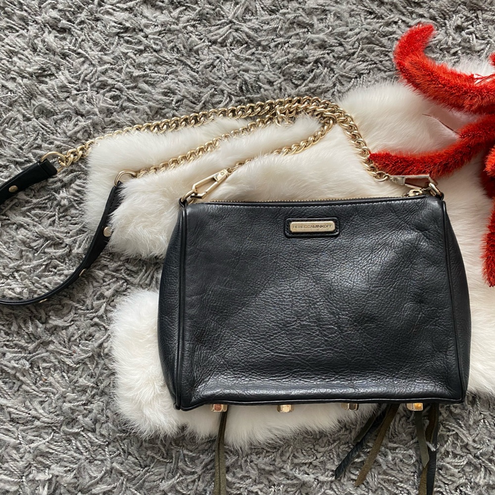 Rebecca Minkoff "5-Zip" Black Leather Crossbody
